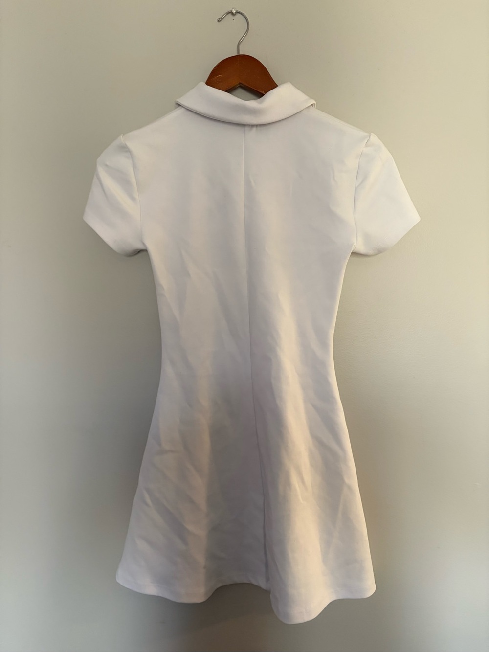 Zara White Short-Sleeve collared Dress - Picture 3 of 4
